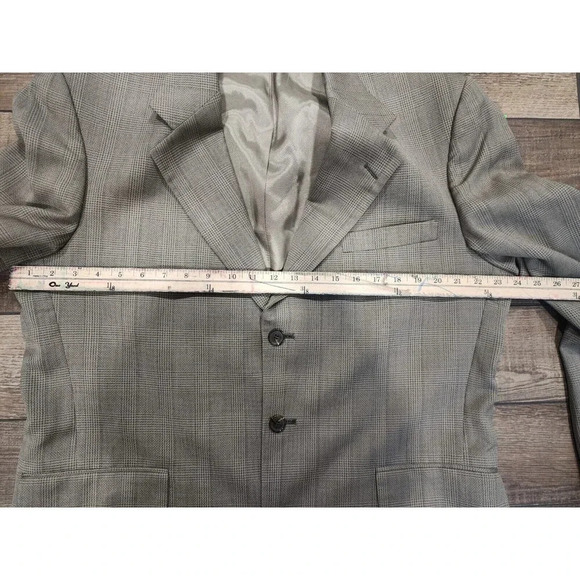 Jos. A. Bank Clothier Plaid 100% Wool 2 Button Sport Coat Blazer Jacket Size 44L - Picture 7 of 8